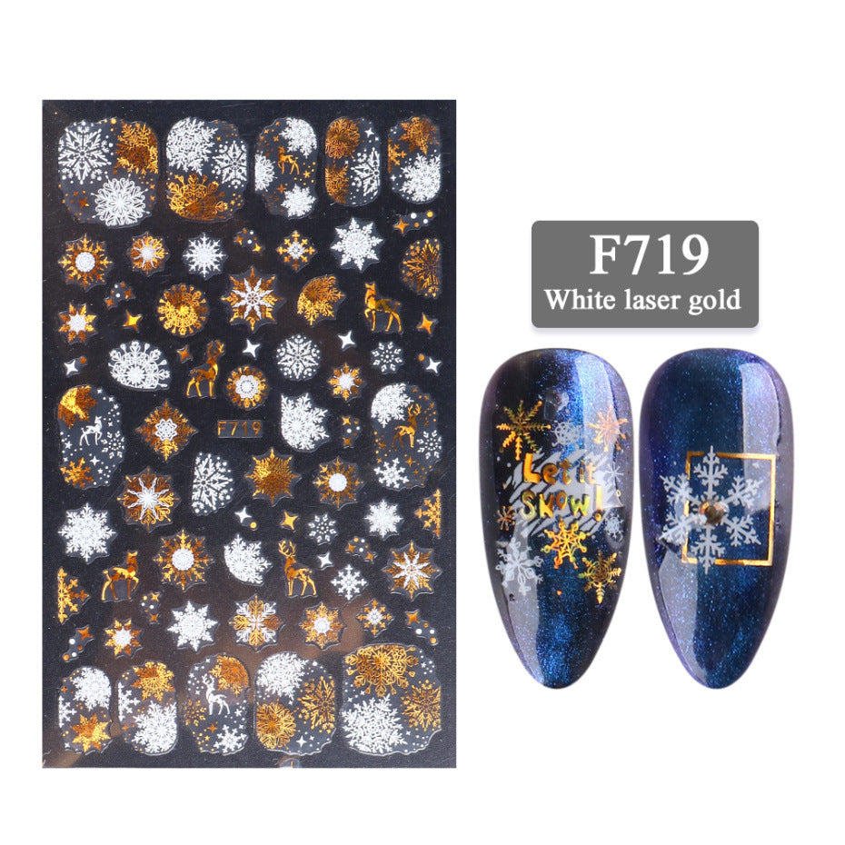 New Nail Stickers 3D Christmas Series Two-color Golden Laser Snowflake Thin Stickers Nail Art Design Nail Art Stickers New Nail Stickers 3D Christmas Series Two-color Golden Laser Snowflake Thin Stickers Nail Art Design Nail Art Stickers
